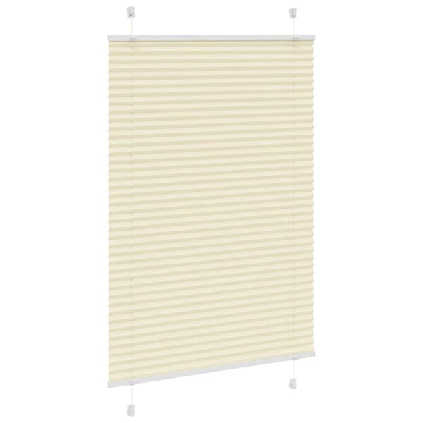 vidaXL Creme Plissada Cega 100x150 cm Largura Tecido 99,4 cm Poli&eacute;ster