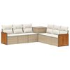 vidaXL Conjunto de Sof&aacute;s 7 unid. Bege e Branco Creme