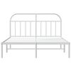 vidaXL Estrutura de cama com cabeceira 160x200 cm metal branco