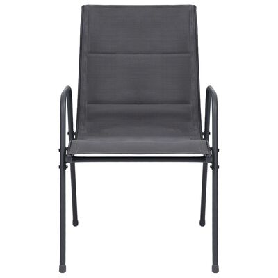 vidaXL Cadeiras de jardim empilháveis 4 pcs aço e textilene antracite