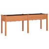 vidaXL Vaso/floreira c/ forro 203x53x76 cm abeto maci&ccedil;o castanho