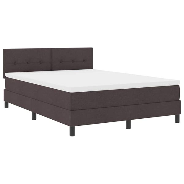 vidaXL Cama Box com colch&atilde;o Marrom Escuro 160 x 200 cm tecido