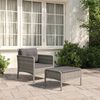 vidaXL 2 pcs conjunto lounge de jardim c/ almofadões vime PE cinzento