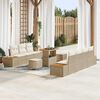 vidaXL Conjunto de Sof&aacute; de Jardim 10 pcs Bege Rattan Sint&eacute;tico