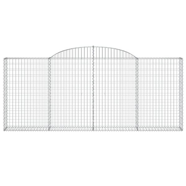 vidaXL Cestos gabi&atilde;o arqueados 7pcs 300x30x120/140cm ferro galvanizado