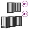 vidaXL Port&atilde;o p/ c&atilde;es com porta dobr&aacute;vel 9 pain&eacute;is 450 cm &aacute;lamo preto