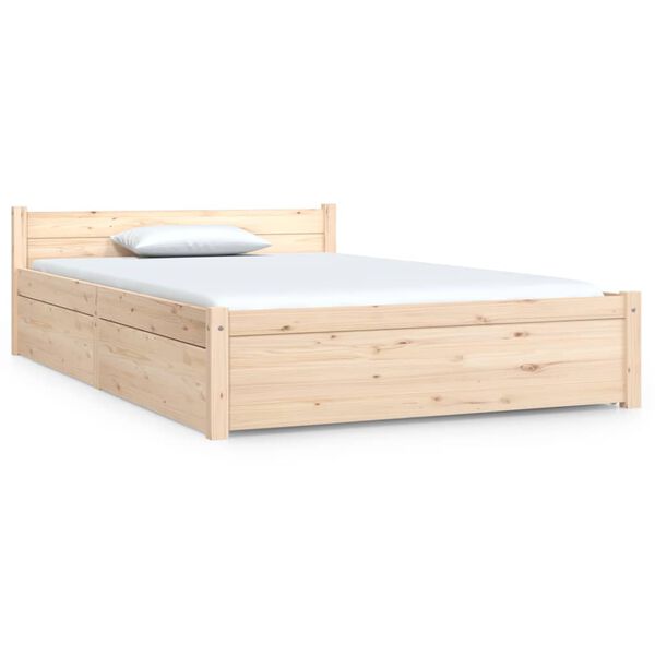 vidaXL Estrutura de cama c/ gavetas 120x190 cm pequena casal
