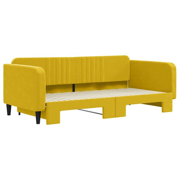 vidaXL Sof&aacute;-cama com gavet&atilde;o 100x200 cm veludo amarelo