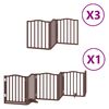 vidaXL Port&atilde;o c&atilde;es c/ porta dobr&aacute;vel 15 pain&eacute;is 750 cm &aacute;lamo castanho