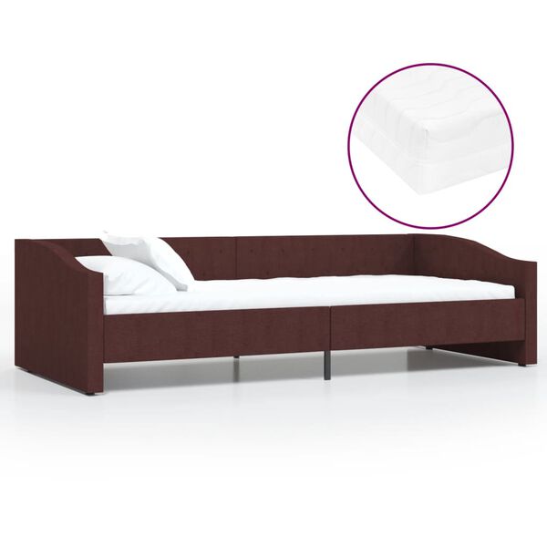 vidaXL Sof&aacute;-cama c/ colch&atilde;o e sa&iacute;da USB 90x200 cm tecido roxo