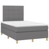 vidaXL Cama box spring c/ colch&atilde;o e LED 120x200 cm tecido cinza-escuro