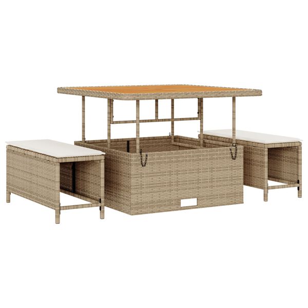 vidaXL Conjunto de Sofá de Jardim com almofada 13 pcs Bege e Creme