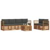 vidaXL Conjunto de Sof&aacute;s para Exterior 7 pcs Natural e Antracite