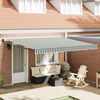 vidaXL Toldo Retr&aacute;til Verde e branco 400 &times; 300 cm Poli&eacute;ster