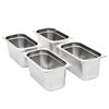 vidaXL Recipientes gastronorm 4 pcs GN 1/3 150 mm aço inoxidável
