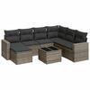 vidaXL 8 pcs conjunto sof&aacute;s de jardim c/ almofad&otilde;es vime PE cinzento