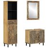 vidaXL 3 pcs conj. m&oacute;veis p/ casa de banho madeira mangueira maci&ccedil;a