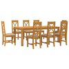 vidaXL Conjunto de sala de jantar 9 unid. Bege