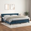 vidaXL Cama com molas/colch&atilde;o 200x200 cm veludo azul-escuro