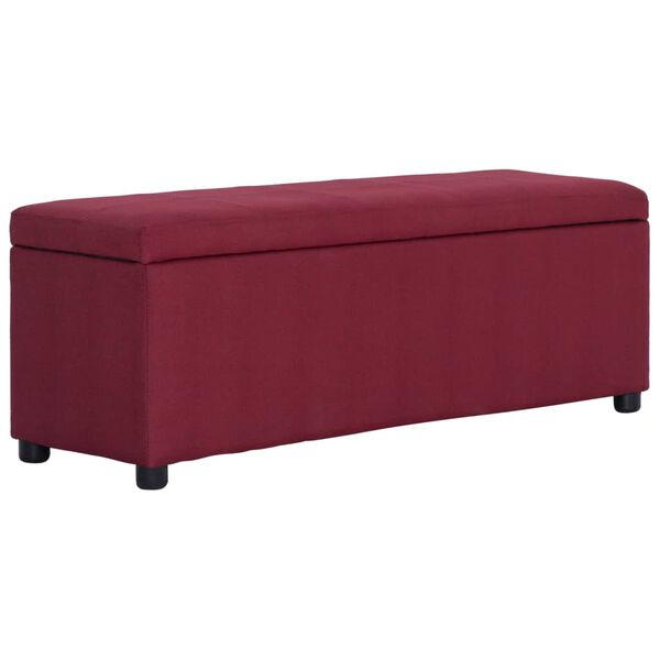 vidaXL Banco c/ compart. de arruma&ccedil;&atilde;o 116 cm poli&eacute;ster vermelho tinto