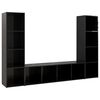 vidaXL M&oacute;veis de TV 3 pcs 142,5x35x36,5 cm contrapl. preto brilhante