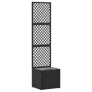 vidaXL Plantadeira de Treli&ccedil;a para Jardim Preto 35 x 30 x 135 cm Metal
