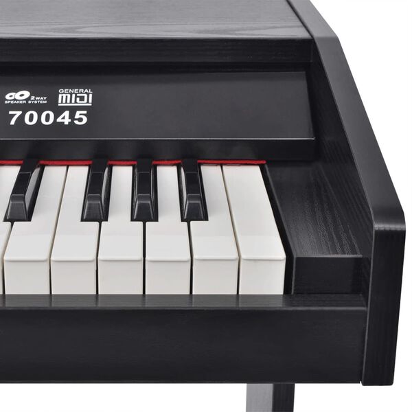 vidaXL Piano digital de 88 teclas com pedais, placa de melamina preta