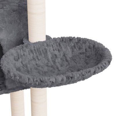 vidaXL Árvore para gatos c/ arranhadores sisal 108,5 cm cinza-escuro