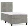 vidaXL Cama com molas/colch&atilde;o 90x200 cm veludo cinza-claro