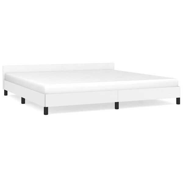 vidaXL Estrutura de cama c/ cabeceira sem colch&atilde;o 200x200 cm branco