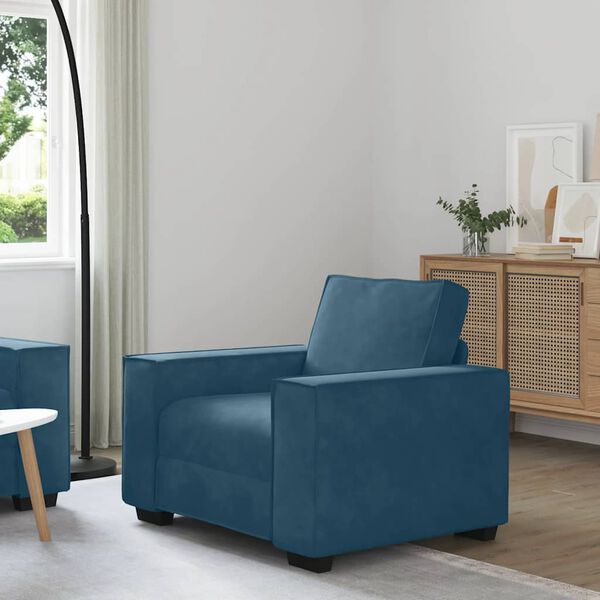 vidaXL Poltrona 100x78x84 cm veludo azul