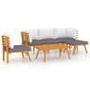 vidaXL 6 pcs conjunto lounge de jardim com almofad&otilde;es ac&aacute;cia maci&ccedil;a