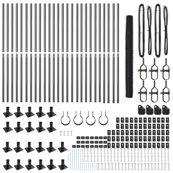 vidaXL Poste de Cerca Cinzeto 50 x 1,4 m (malha de 50 mm) A&ccedil;o e PVC