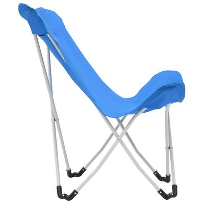 vidaXL Cadeiras de campismo borboleta dobráveis 2 pcs azul