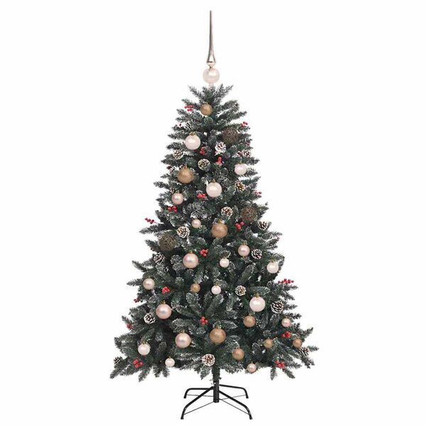 vidaXL &Aacute;rvore de Natal Artificial Verde 150 cm PVC, Pl&aacute;stico e A&ccedil;o