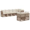vidaXL Conjunto de Sof&aacute; de Jardim 8 pcs Bege vime PE