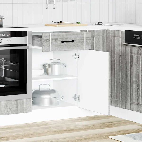 vidaXL Arm&aacute;rio de cozinha baixo Lucca deriv. madeira cinzento sonoma