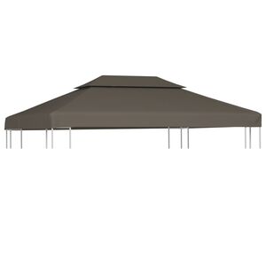 vidaXL Cobertura gazebo c/ 2 camadas 310 g/m&sup2; 4x3 m cinza-acastanhado