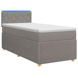vidaXL Cama box spring com colch&atilde;o Cinzento-acastanhado 80 x 200 cm