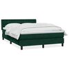 vidaXL Cama box spring com colch&atilde;o 160x210 cm veludo verde escuro