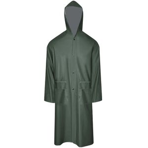 vidaXL Capa de chuva comprida resistente e imperme&aacute;vel + capuz verde L
