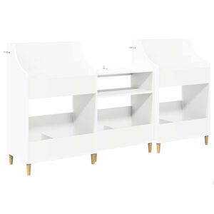 vidaXL Conjunto de Prateleiras para M&iacute;dia 3 unid. Branco