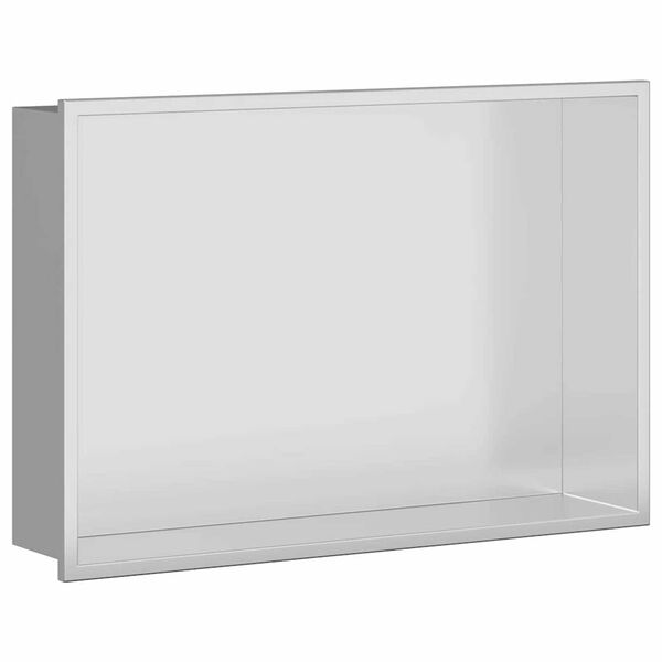 vidaXL Nichos de Chuveiro Prateado 45 x 30 x 9,5 cm A&ccedil;o inoxid&aacute;vel