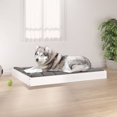 vidaXL Cama para cães 101,5x74x9 cm madeira de pinho maciça branco