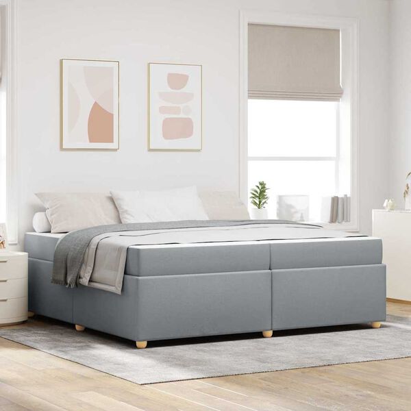 vidaXL Estrutura da Cama Cinzento-claro 200 x 200 cm tecido