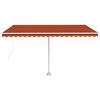 vidaXL Toldo retr&aacute;til manual com LED 400x350 cm laranja e castanho