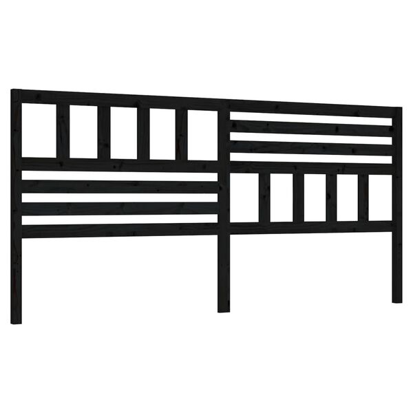 vidaXL Cabeceira de cama 186x4x100 cm pinho maci&ccedil;o preto