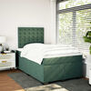 vidaXL Cama boxspring com colchão 120x190 cm veludo verde-escuro