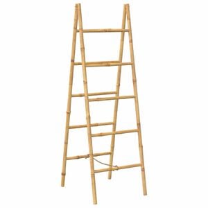 vidaXL Escada toalheiro dupla com 5 degraus, bambu, 50x160 cm