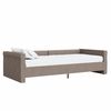 vidaXL Sof&aacute;-cama c/ colch&atilde;o e USB 90x200 cm tecido cinza-acastanhado